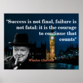 Winston Churchill Quote On Courage ポスター (正面)