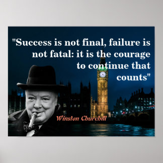 Winston Churchill Quote On Courage ポスター