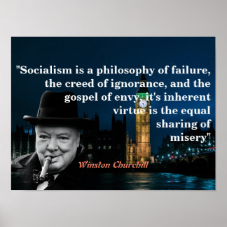 Winston Churchill Quote On Socialism ポスター