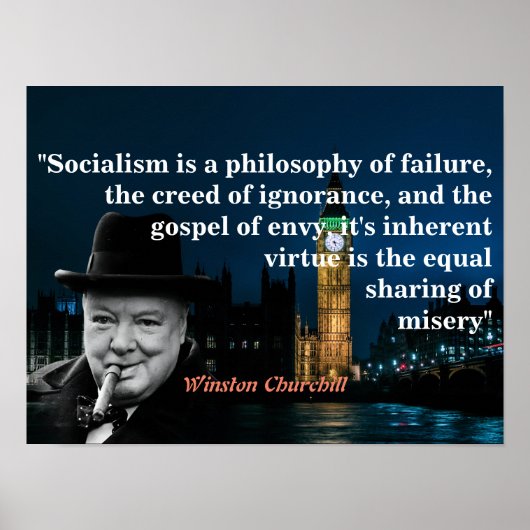Winston Churchill Quote On Socialism ポスター (正面)