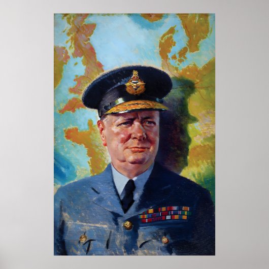 Winston Churchill RAF Uniform Poster WWII ポスター (正面)