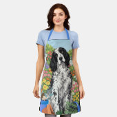 WINSTON English Setter All-Over Print Apron エプロン (着用した状態)