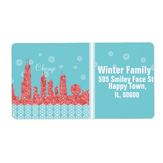 WInterシカゴスカイライン出荷住所 シール (正面)