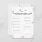 WInterスノーフレークベビーABCベビーシャワーゲームカード 招待状 (正面)