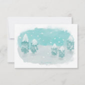 WInterスノーライトブルー赤ちゃんシャワーサンキューカード サンキューカード (裏面)