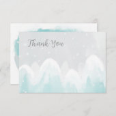 WInterスノーライトブルー赤ちゃんシャワーサンキューカード サンキューカード (正面/裏面)
