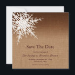 Winter グラデーション Save the Date セーブザデート<br><div class="desc">バーラップの背景に美し図解入りの、写真付きのいスノーフレークがこの日付を保存。基本的な紙で見せているけど、リネン紙の重みや質感を高め、バーラップの外観を高めたい。</div>