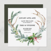 Winter 素朴 Boatnical日付を保存 セーブザデート (正面/裏面)