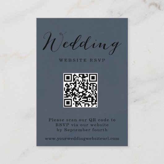 Winter 素朴 Mountain QRコード結婚の応答 エンクロージャーカード (正面)