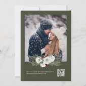 Winter 素朴 Pine QRコードRSVP結婚's 招待状 (裏面)