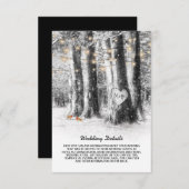 Winter 素朴 Tree & String Lightsの結婚詳細 エンクロージャーカード (正面/裏面)