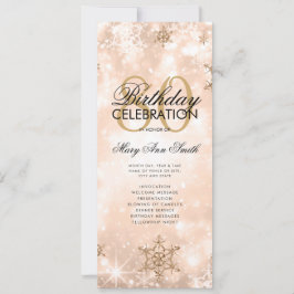 Winter 80エレガント誕生日プログラムバラ金ゴールドメニュー 招待状