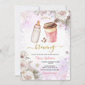 Winter A Baby Is Brewing Coffee Baby Shower 招待状 (正面)