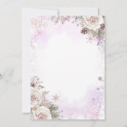 Winter A Baby Is Brewing Coffee Baby Shower 招待状 (裏面)