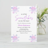 Winter A Little Snowflake Baby Shower 招待状 (スタンド正面)