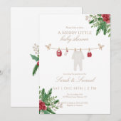 Winter A Merry Little Baby Shower Invitation サンキューカード (正面/裏面)