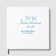Winter Adventure awaits baby shower blue snowflake