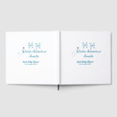 Winter Adventure awaits baby shower blue snowflake ゲストブック (全面)
