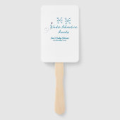Winter Adventure awaits baby shower blue snowflake ハンドファン (裏面)