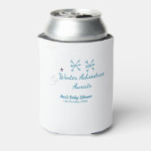 Winter Adventure awaits baby shower blue snowflake 缶クーラー (缶裏面)