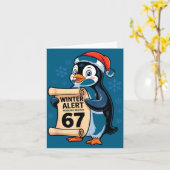 Winter Alert Penguins Who Say 67 Six Seven Meme Ch カード (黄色い花)