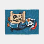 Winter Alert Penguins Who Say 67 Six Seven Meme Ch フリースブランケット (正面(横))