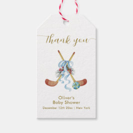 Winter All Star Bow Floral Hockey Baby Shower  ギフトタグ