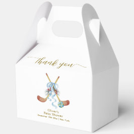 Winter All Star Bow Floral Hockey Baby Shower  フェイバーボックス