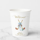 Winter All Star Bow Hockey Baby Shower Welcome 紙コップ (裏面)