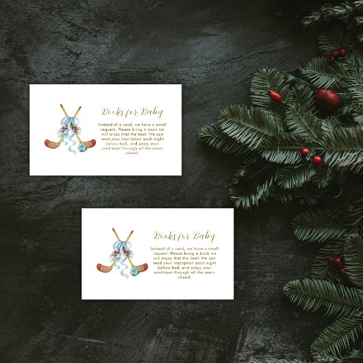 Winter All Star Bow Hockey Books For Baby Shower エンクロージャーカード