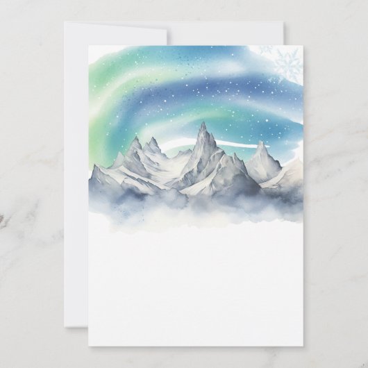 Winter Animals Aurora Bow Coquette Boy Baby Shower 招待状 (裏面)