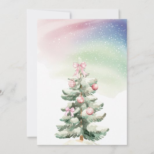 Winter Animals Aurora Bow Coquette Gir Baby Shower 招待状 (裏面)