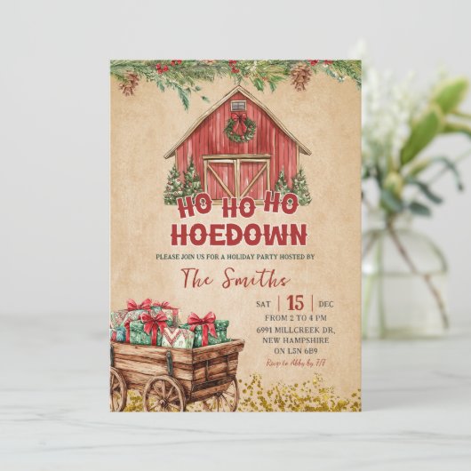 Winter Animals Aurora Bow Coquette Gir Baby Shower 招待状 (スタンド正面)