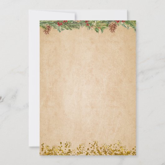 Winter Animals Aurora Bow Coquette Gir Baby Shower 招待状 (裏面)