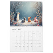 Winter Animals Calendar カレンダー (1月 2027)