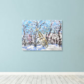 Winter Apple Pruning / Artist Larry Lerew キャンバスプリント (インサイチュ (ウッドフロア))