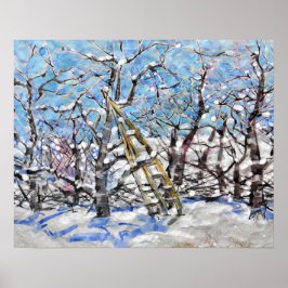 Winter Apple Pruning  / Artist Larry Lerew ポスター