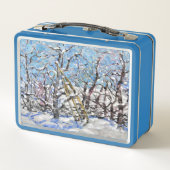 Winter Apple Pruning  / Artist Larry Lerew メタルランチボックス (裏面)