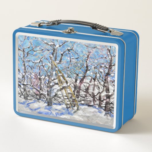 Winter Apple Pruning  / Artist Larry Lerew メタルランチボックス (正面)