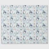 Winter Arctic Animals Cute Polar Animals Christmas ラッピングペーパー (フラット)