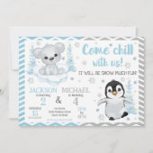 Winter Arctic Animals Joint Birthday 招待状 (正面)