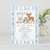 Winter Arctic Baby It’s Cold Outside Baby Shower 招待状 (スタンド正面)