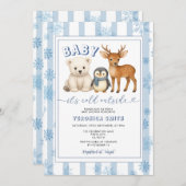 Winter Arctic Baby It’s Cold Outside Baby Shower 招待状 (正面/裏面)