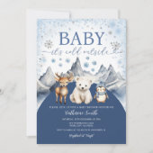 Winter Arctic Baby It’s Cold Outside Baby Shower 招待状 (正面)