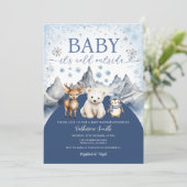 Winter Arctic Baby It’s Cold Outside Baby Shower 招待状 (スタンド正面)