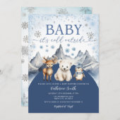 Winter Arctic Baby It’s Cold Outside Baby Shower 招待状 (正面/裏面)
