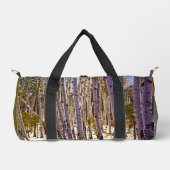 Winter Aspen Forest – Violets, Greens, Yellows ダッフルバッグ (正面)