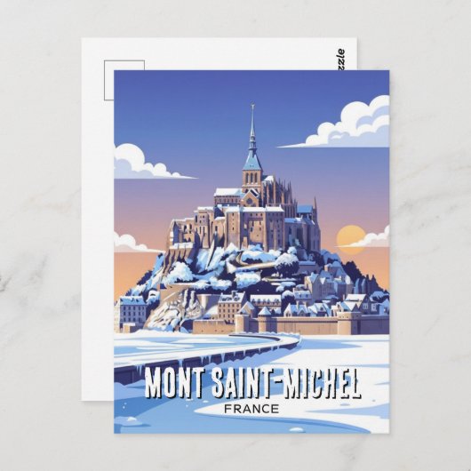 Winter at Mont Saint-Michel ポストカード (正面/裏面)