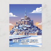 Winter at Mont Saint-Michel ポストカード (正面)