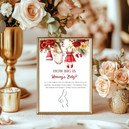 Winter  Baby How big Mommy' baby Shower sign ポスター